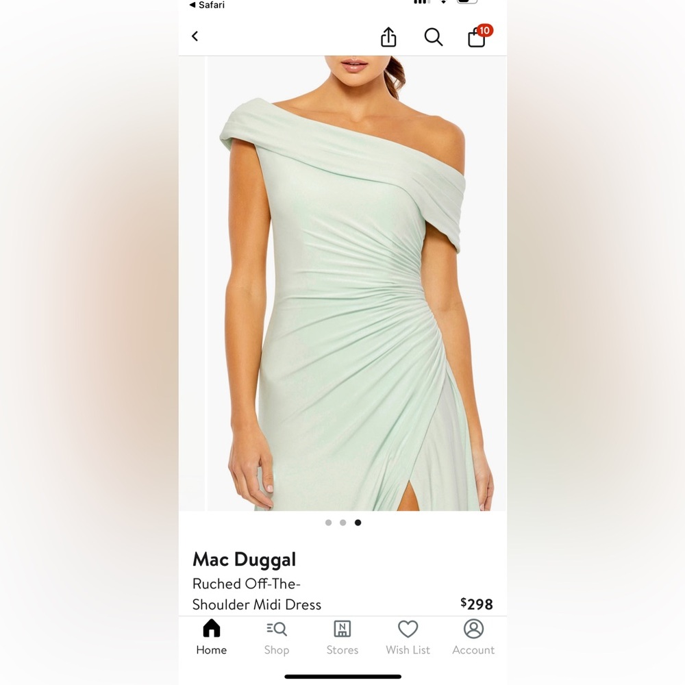 Ieena for Mac Duggel One-Shoulder Mint Green Dress